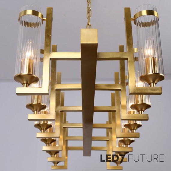 Ritz - Glass Tube X Rectangular Chandelier